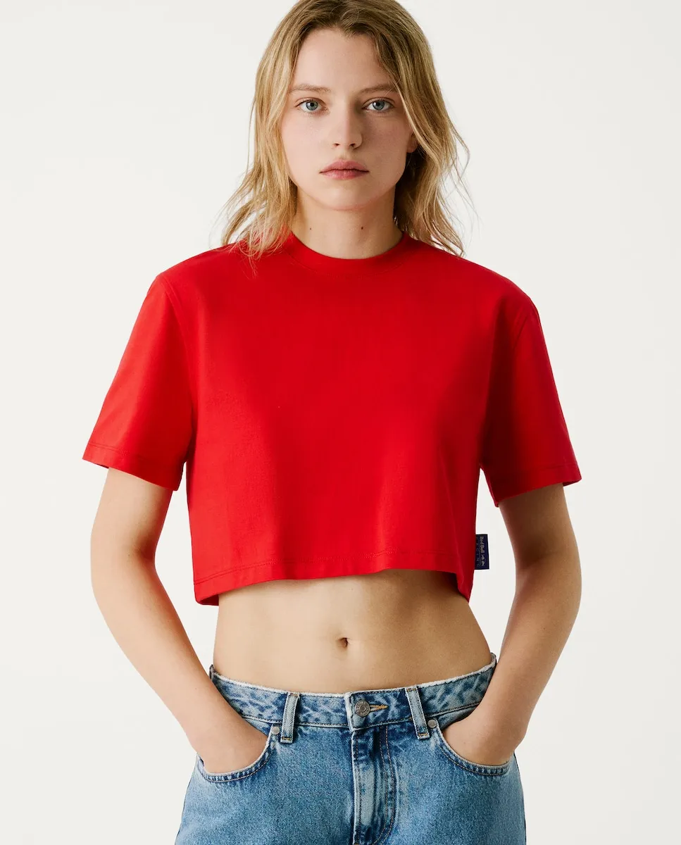 

Женская футболка свободного кроя с логотипом Pepe Jeans, красный