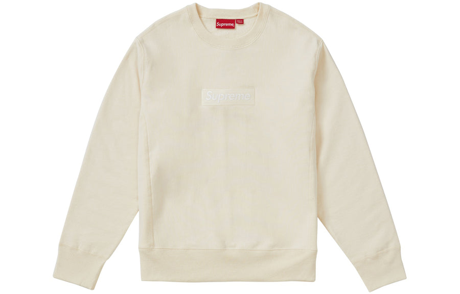 Свитер Supreme FW18 Box Logo Crewneck Natural Sweatshirt 'Beige', бежевый — фото 2