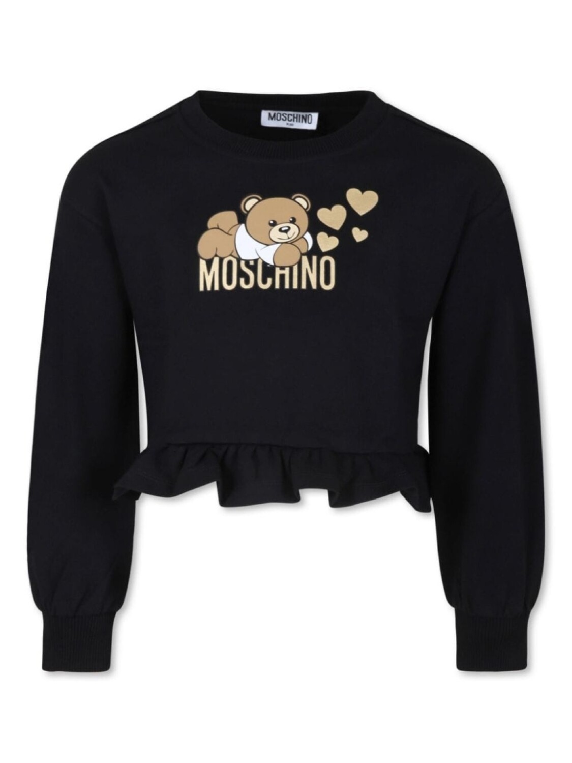 

Moschino Kids джемпер с логотипом и оборкой по подолу, черный