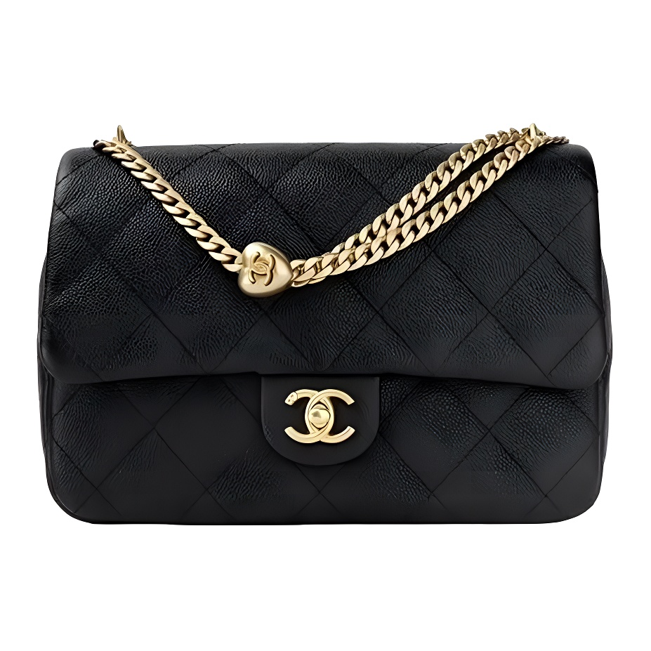 

CHANEL Блестящая кожаная сумка через плечо