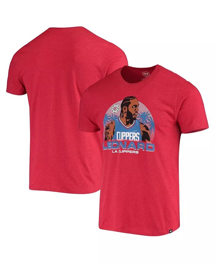 

Мужская футболка с графическим принтом игрока Kawhi Leonard Red LA Clippers '47 Brand