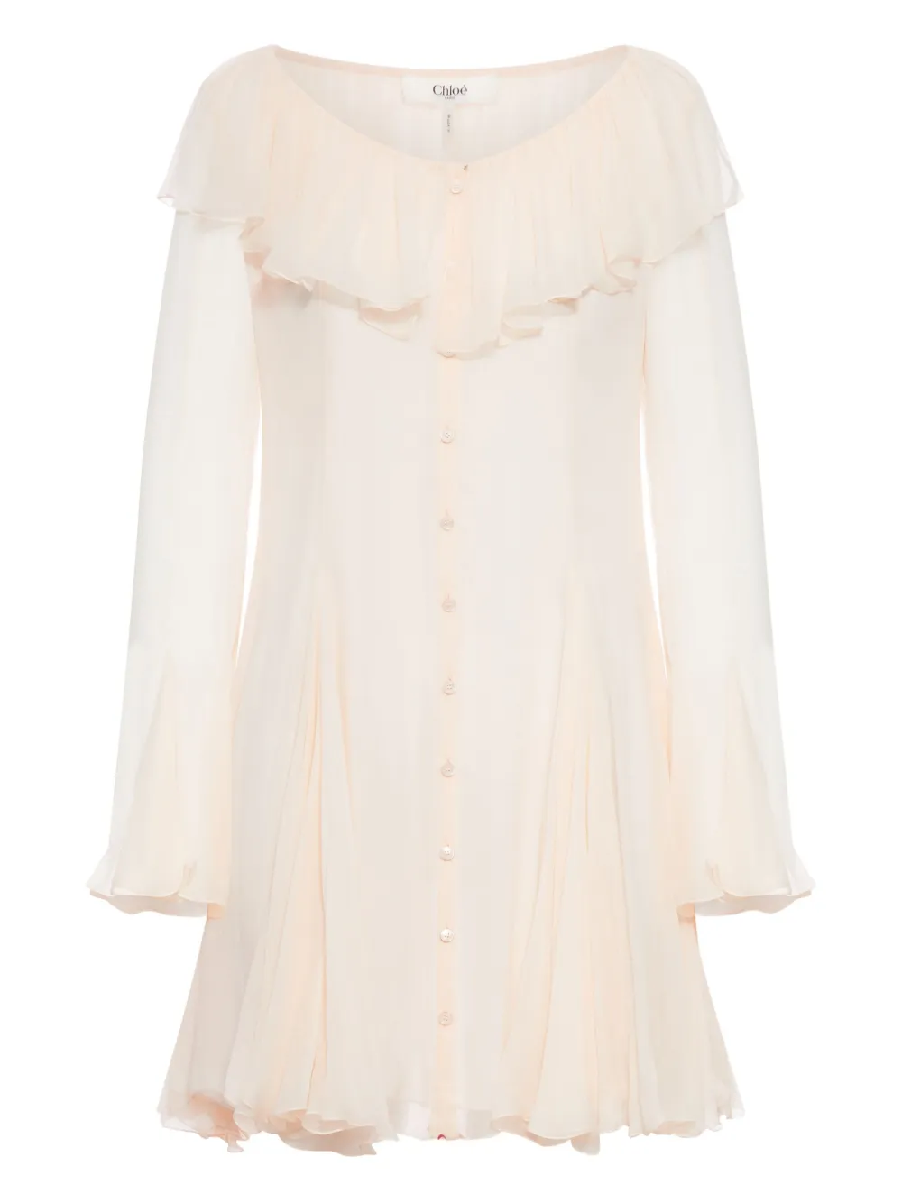 

Мини-платье с оборками CHLOÉ, розовый