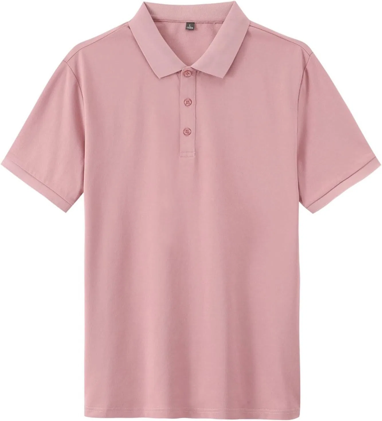 Женская футболка-поло с коротким рукавом, свободного кроя, розовая