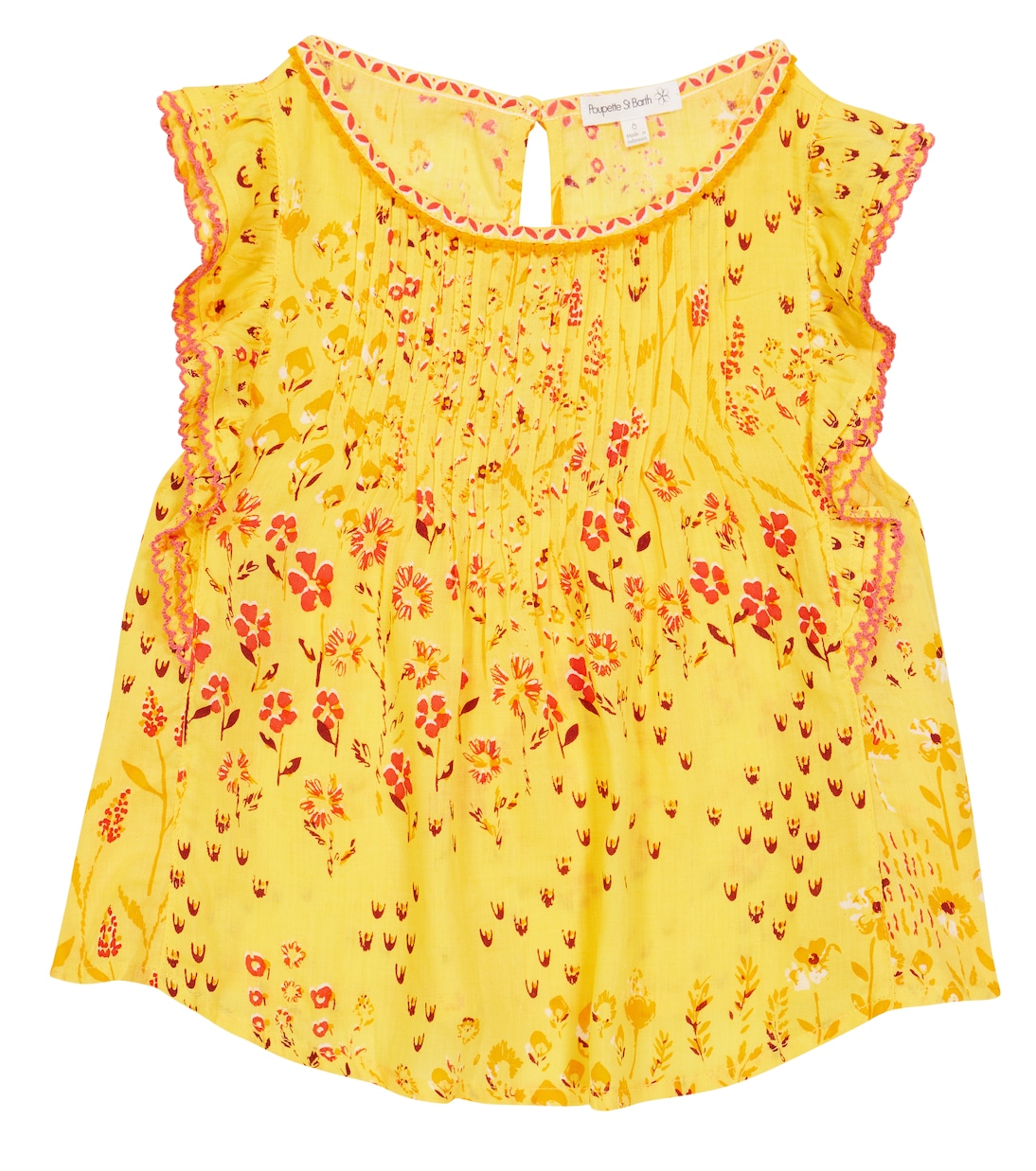 

Блузка с цветочным принтом янтарного цвета Poupette St Barth Kids, Yellow Bouquet Bqy