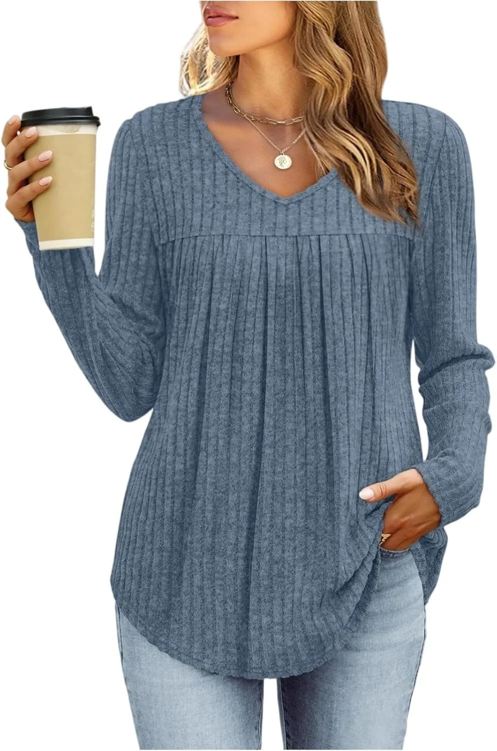 

Kenvina женская водолазка с длинным рукавом и V-образным вырезом