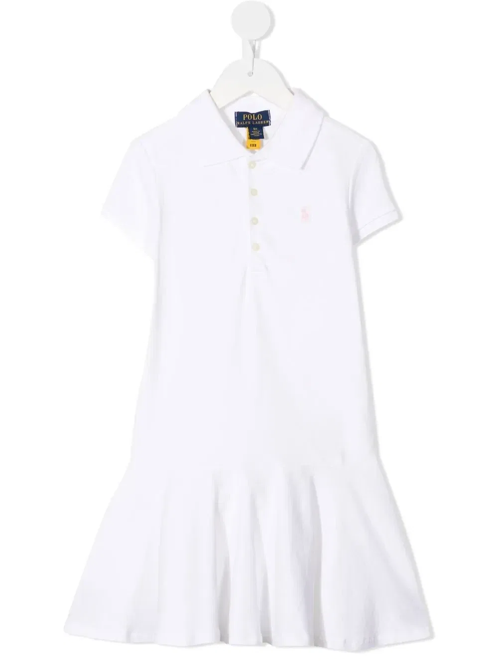 Платье Polo Pony с воротником поло Polo Ralph Lauren Kids, белый