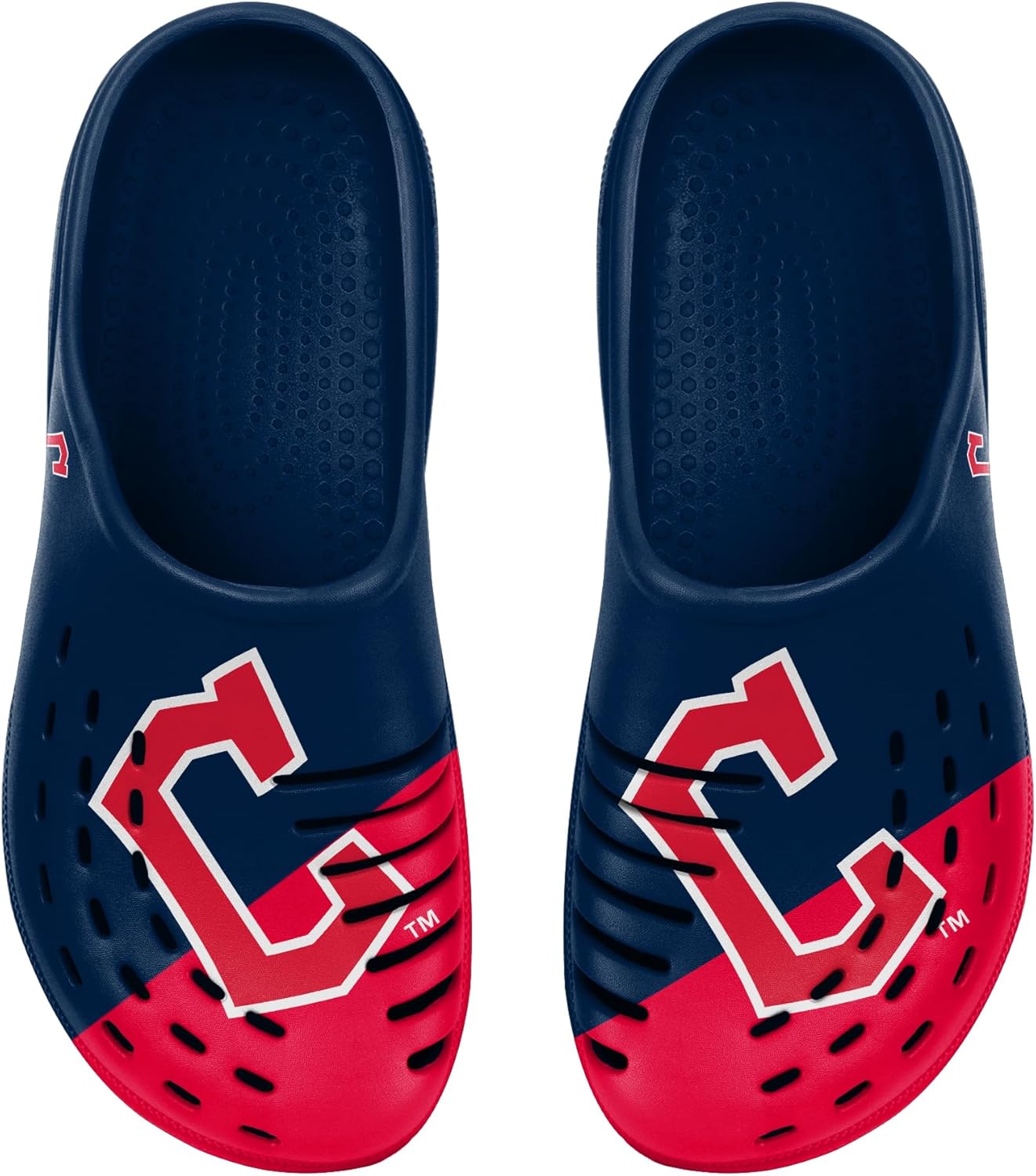 Мужские сабо FOCO MLB с крупным логотипом и цветными блоками, Cleveland Guardians — фото 2