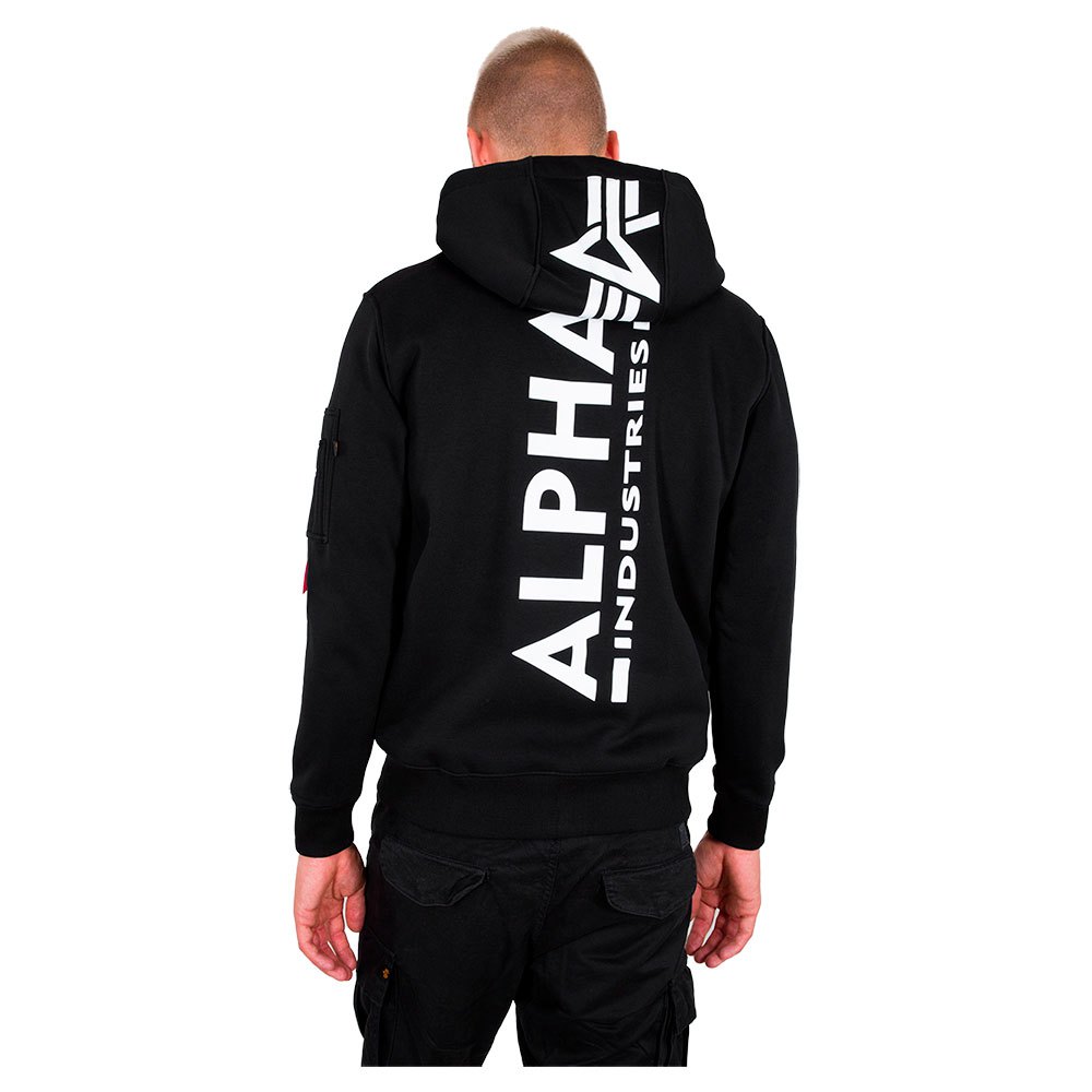 

Худи Alpha Industries Back Print Zip, черный