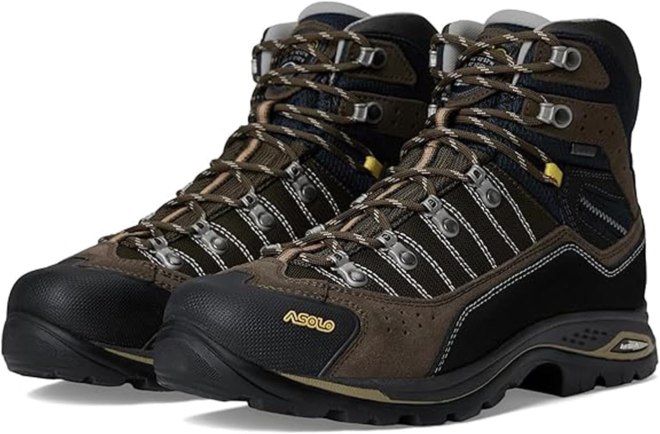 

Мужские походные ботинки ASOLO DRIFTER I EVO GV с водоотталкивающей подошвой, нубук/кордурa, амортизирующие, на высоком голенище, резиновый носок, толщина 1,6-1,8 мм, темно-коричневый