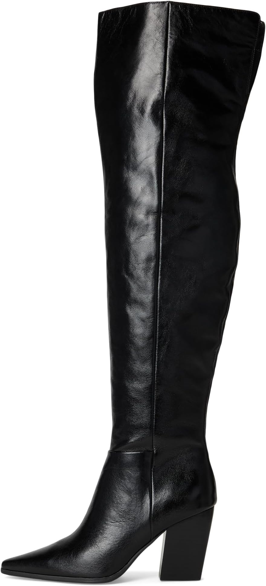 Женские сапоги-ботфорты Steve Madden Bramble кожаные, черный — фото 4