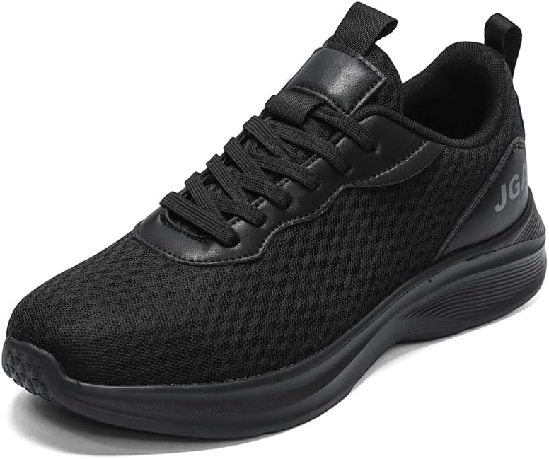 

Мужские кроссовки с сетчатой вставкой, дышащие, на шнуровке, с толстой подошвой, легкие спортивные обувь, подходят для повседневной носки, путешествий и прогулок Igzbibg, черный