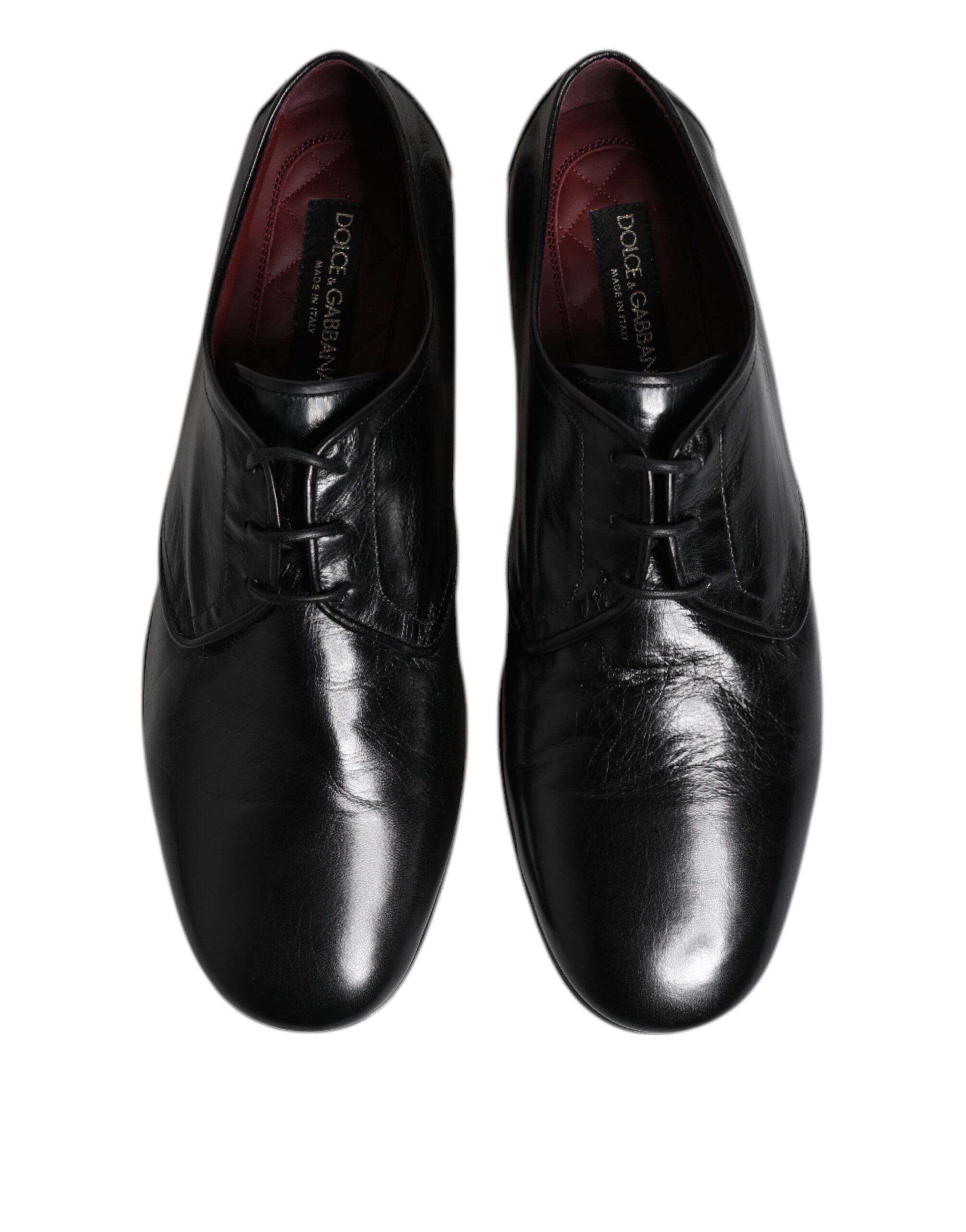 Черные кожаные туфли-дерби на шнуровке, деловые туфли Dolce & Gabbana, Black — фото 3