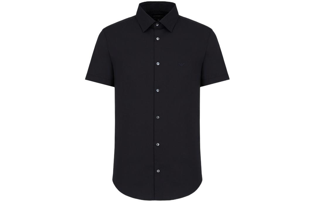 Рубашка Short sleeved Stretch Nylon blend Shirt EMPORIO ARMANI, темно-синий — фото 3