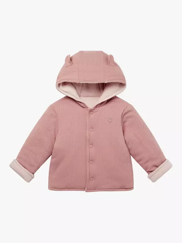 Двусторонняя ребристая куртка Baby, розового цвета MORI