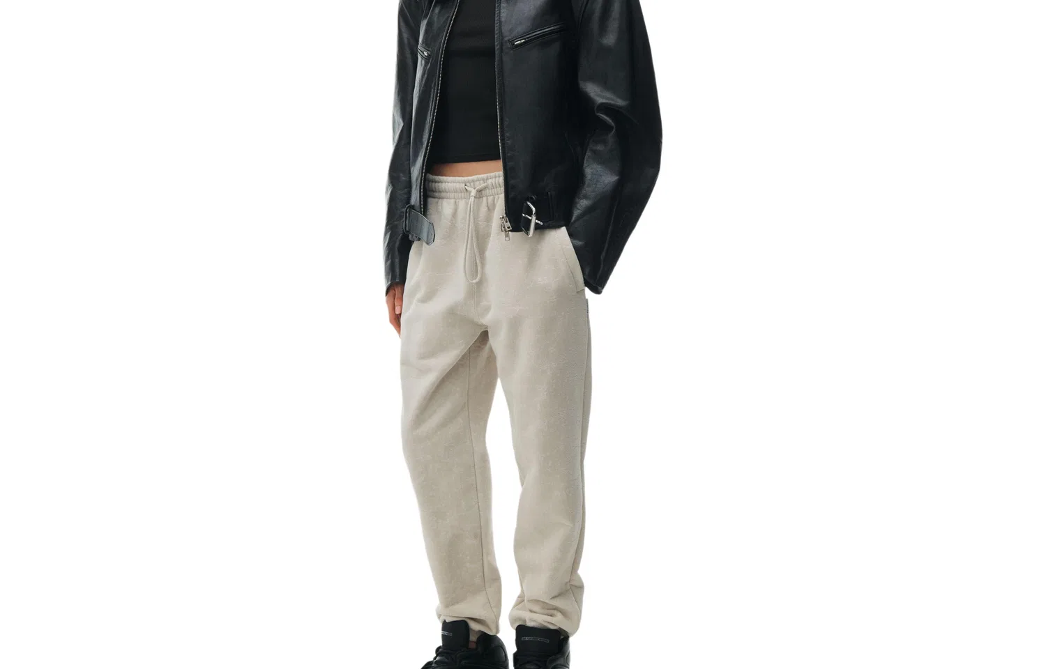 Тренировочные штаны из велюрового хлопка Alexander Wang, Gray