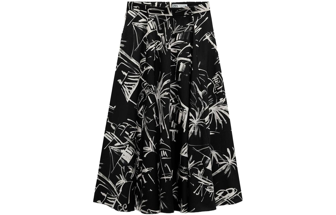 

Повседневная длинная юбка женская черная Zara