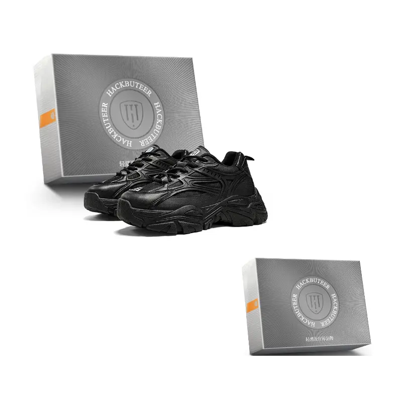 

HACKBUTEER Черные массивные кроссовки унисекс Ice Blockage Collection на низком ходу, цвет Black (Box)