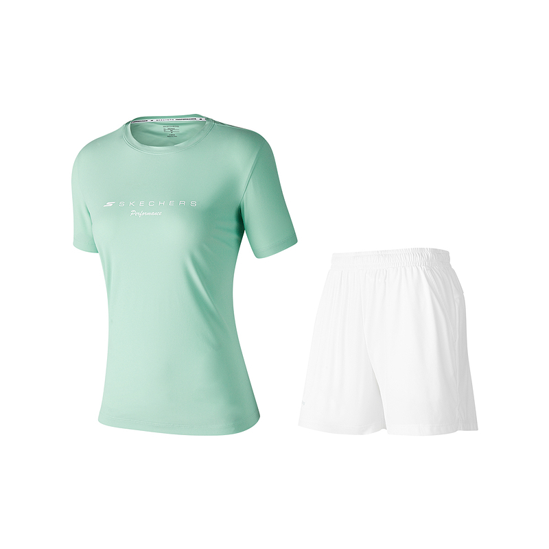 

Женский повседневный костюм SS24 Skechers, set (lichen зеленый+белый) 0421