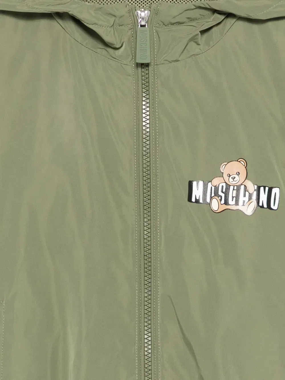 Куртка на молнии с капюшоном Moschino Kids, зеленый — фото 3