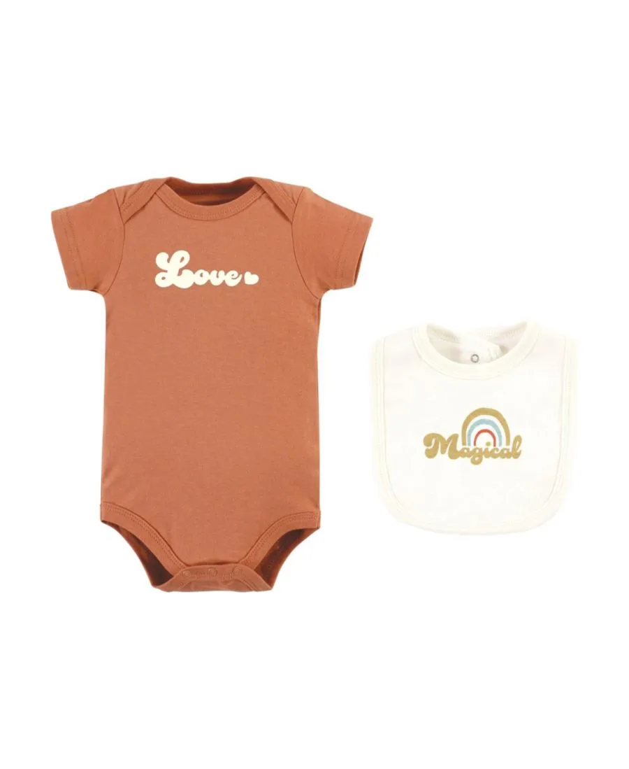 Хлопковый комплект для сна и игр: боди и нагрудник-бандана Hudson Baby, Magical Rainbow — фото 4