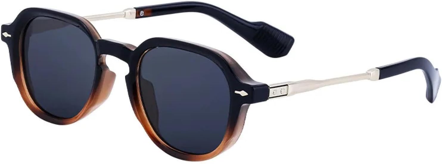 

Классические солнцезащитные очки с заклепками для женщин и мужчин, винтажные, панк, для активного отдыха, вождения, металлические, популярные, с защитой от УФ-излучения UV400 TVTBBVV, Black Leopard Black