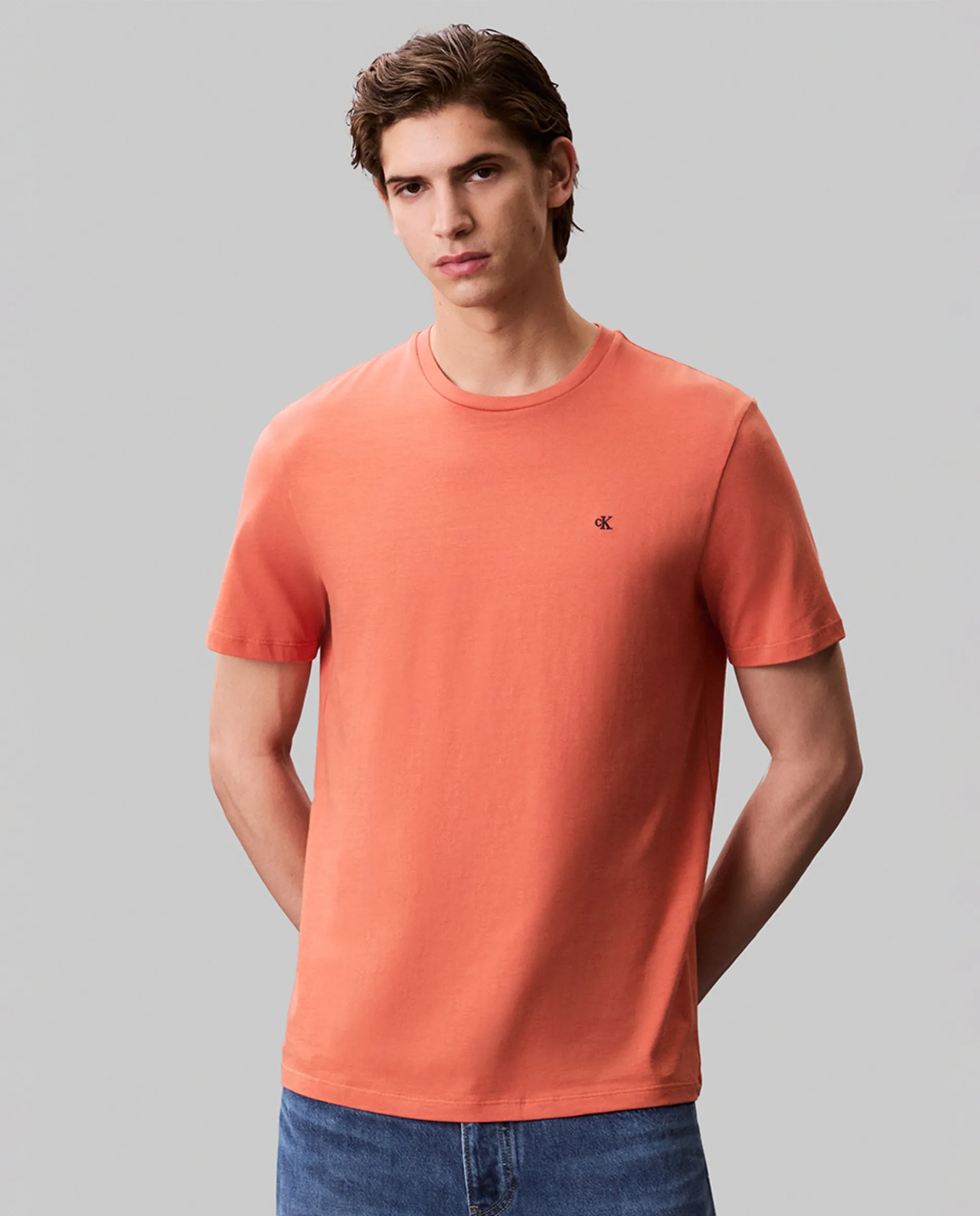 

Футболка мужская с коротким рукавом и монограммой Calvin Klein Jeans, оранжевый