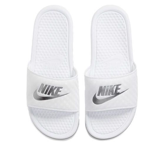 Тапочки benassi jdi 'white silver' Nike, белый — фото 3