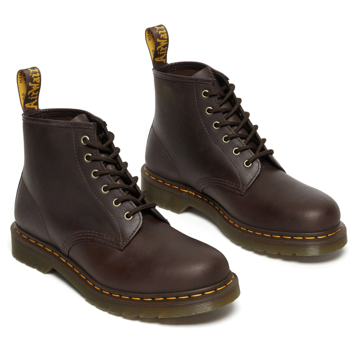 Мужские ботинки Dr Martens  Crazy Horse на шнуровке кожаные, темно-коричневый — фото 2