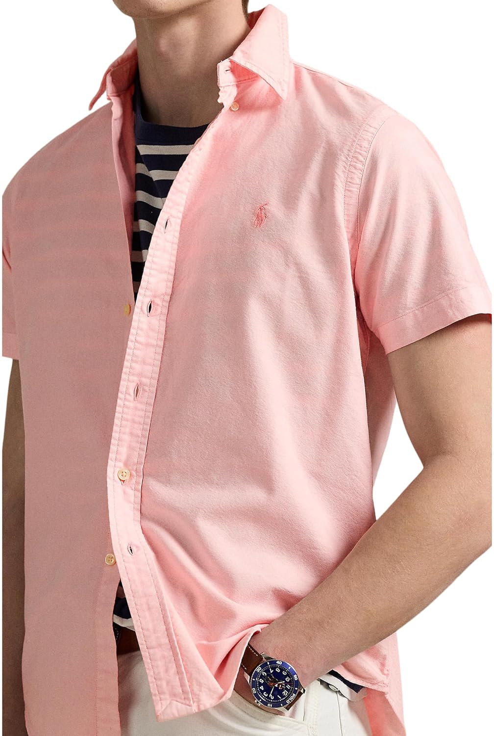 POLO RALPH LAUREN Мужская классическая оксфордская рубашка, Rose — фото 3