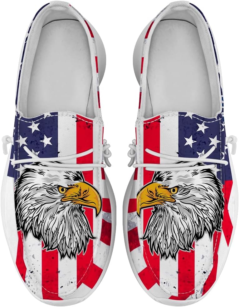 

Мокасины Quorax для женщин и мужчин красно-бело-синие слипоны кроссовки Подарки для мужчин и женщин