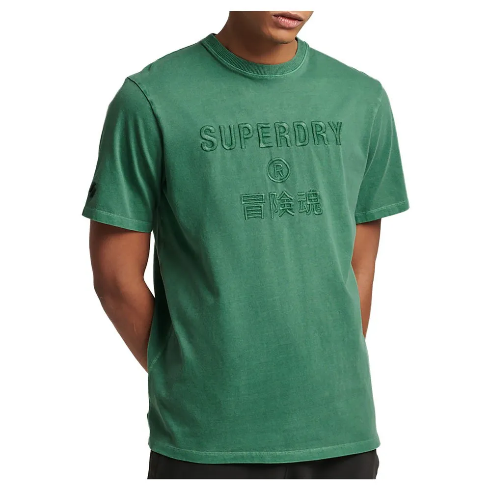 

Футболка Superdry Code Cl Garment Dye Loose, зеленый