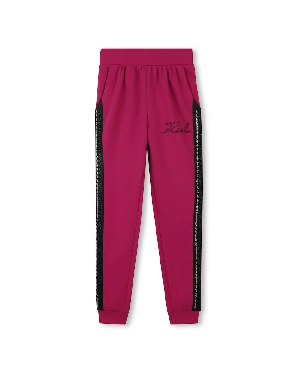 

брюки однотонного розового цвета Karl Lagerfeld Kids