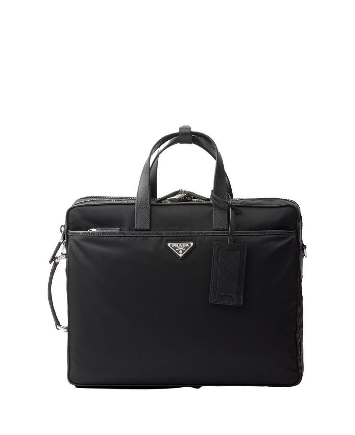 

Портфель из переработанного нейлона и кожи Saffiano Prada, черный