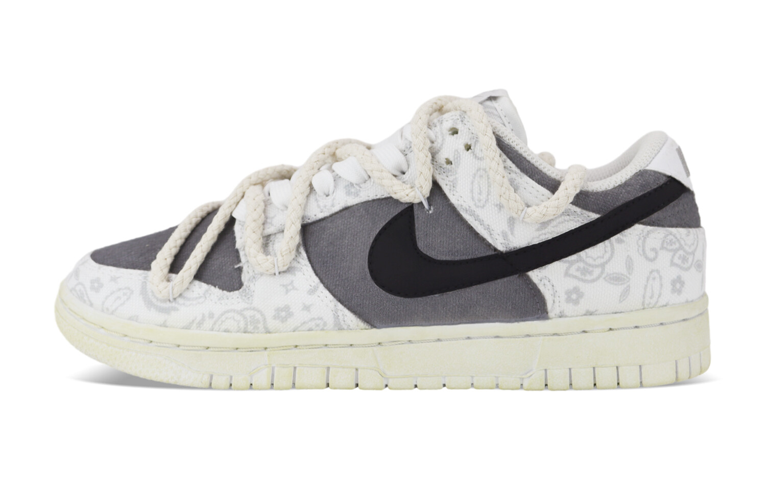 

Кроссовки Nike Dunk Skateboard Shoes Women's Low-Top Gray White/Black