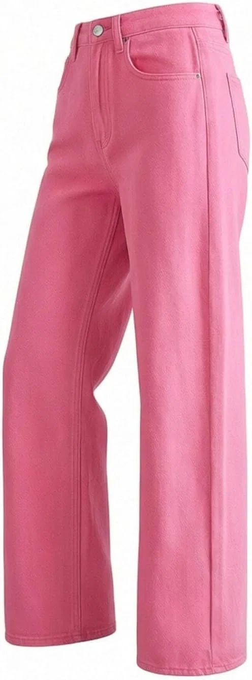 Джинсы свободные Wide Leg Jeans, Pink — фото 4