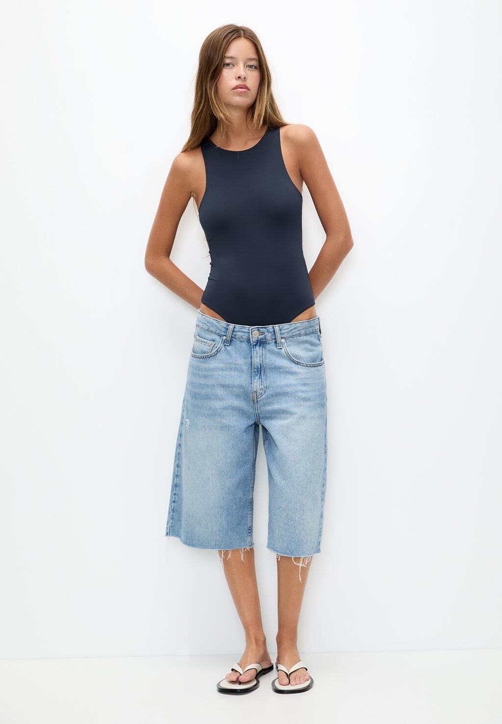 

Топ HALTER PULL&BEAR, темно-синий