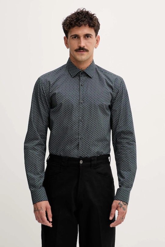 

Хлопковая рубашка Hugo, серый