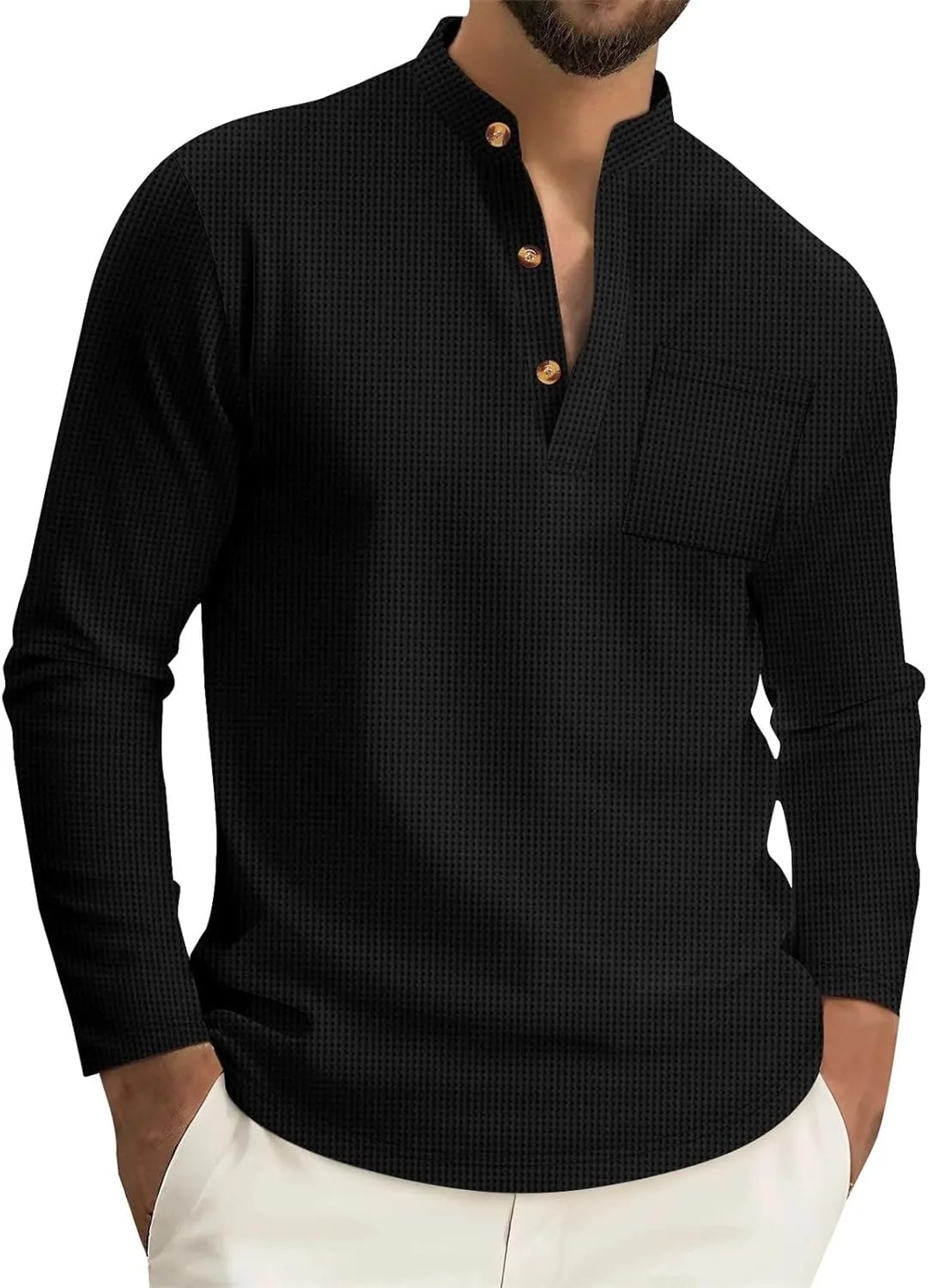 

Мужская футболка-поло с длинным рукавом и карманом