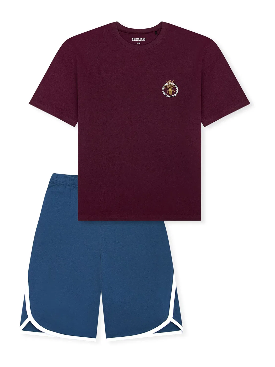 Пижама, подростковая ночная одежда. Schiesser, Blue/Plum/Bordeaux