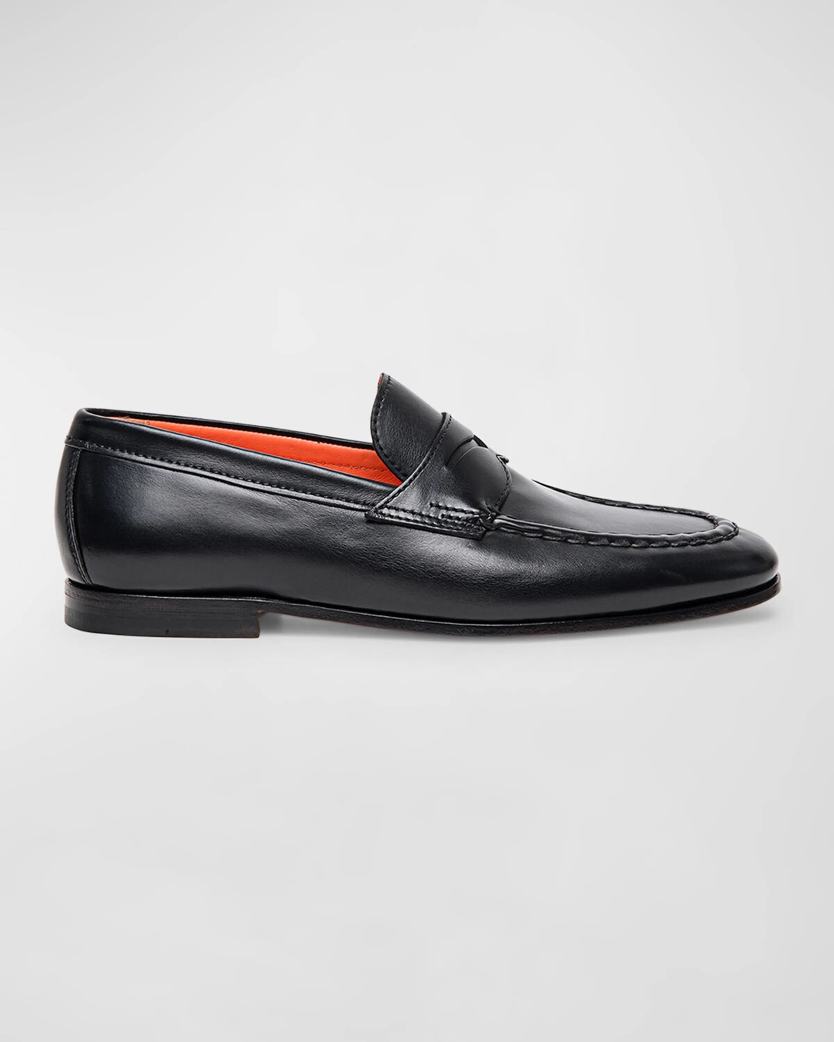 

Мужские кожаные пенни-лоферы Santoni, цвет Black