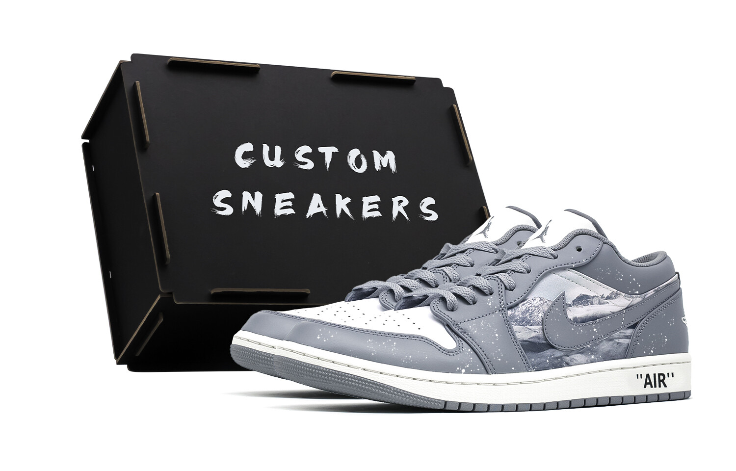 

Кроссовки Air Jordan 1 Vintage Basketball Shoes Men Low-top Grey/white, серый/белый