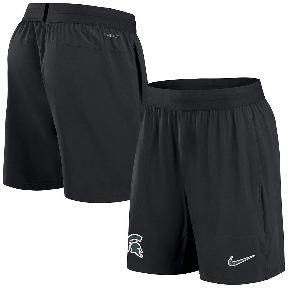 

Мужские черные шорты Nike Michigan State Spartans 2024 Sideline Performance, цвет Msu Black