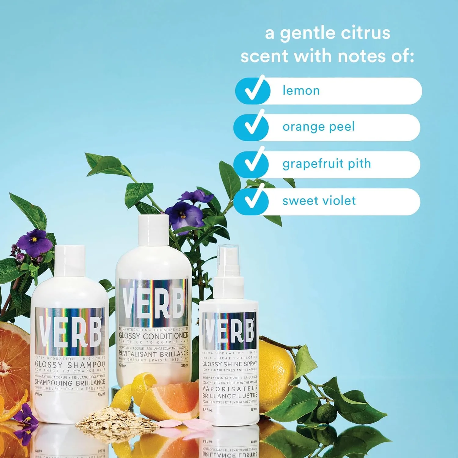 Шампунь VERB Glossy - очищает и придает блеск густым и жестким волосам - веганский продукт, не содержит парабенов и вредных сульфатов. 355 мл (.) — фото 4