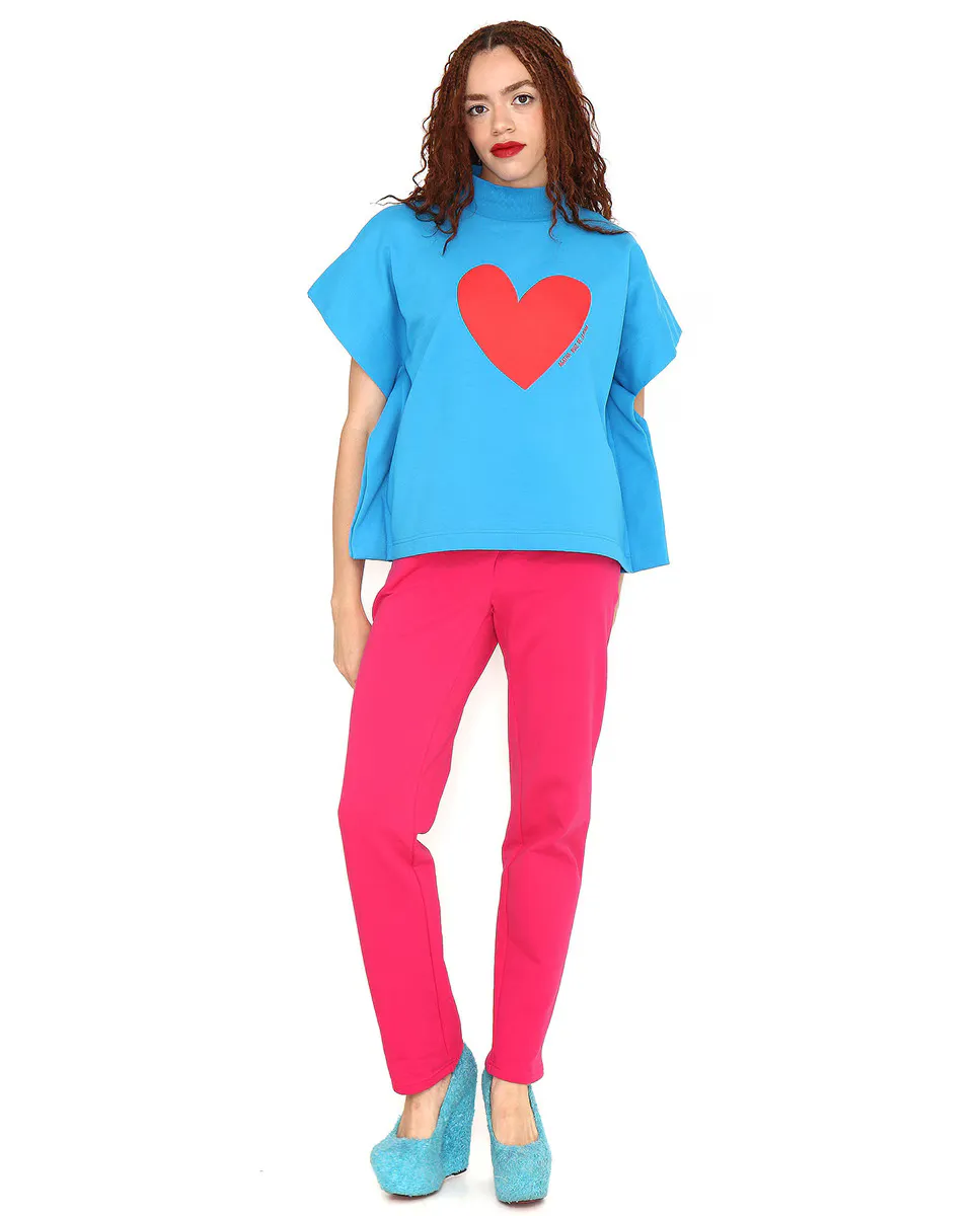 

Женское пончо с круглым вырезом и сердечком Agatha Ruiz de la Prada, цвет Azul Índigo