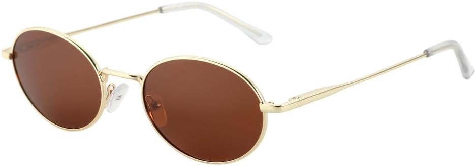 

Ретро овальные поляризованные солнцезащитные очки для женщин и мужчин, круглые солнцезащитные очки, небольшой стиль, винтажные солнцезащитные очки VFDHN, 02 Brown Lens