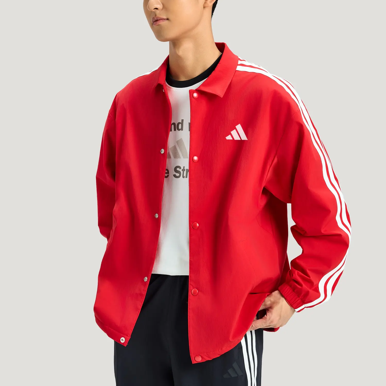 Мужская куртка ST 3ST COACH Adidas, светлый scarlet — фото 4
