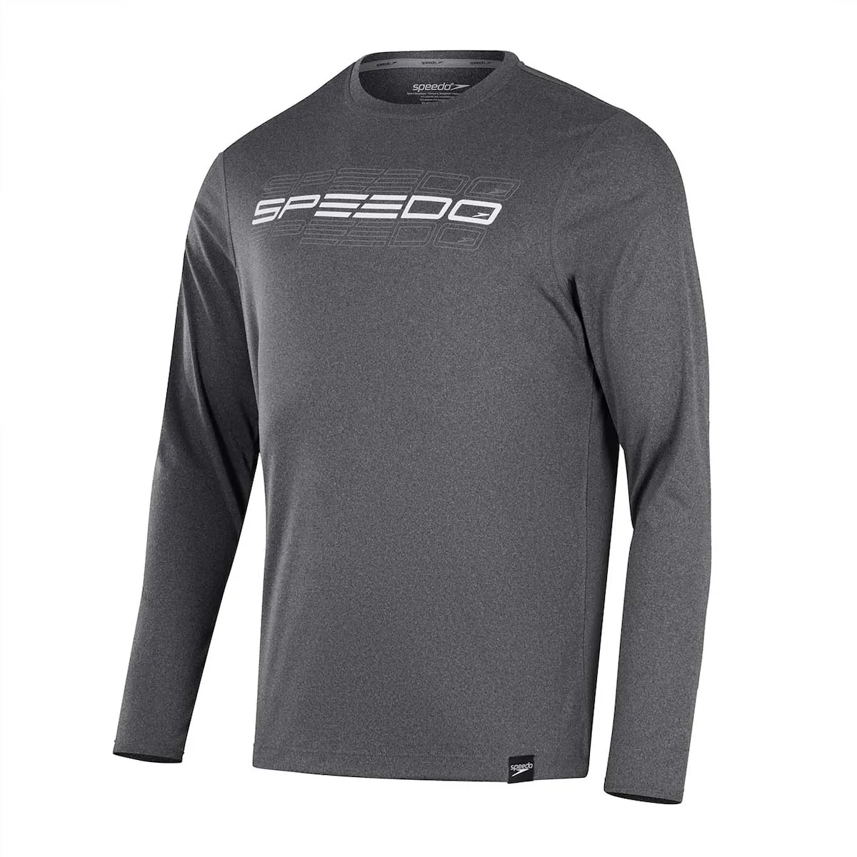 

Мужская футболка для плавания с принтом, длинный рукав Speedo, черный
