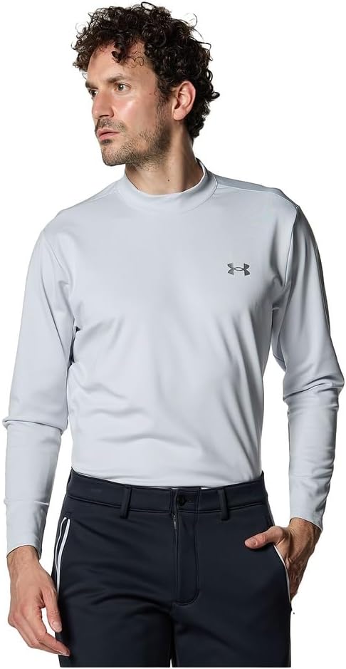 

Мужская рубашка-поло Under Armour, трикотаж UA, с длинным рукавом, воротником-стойкой, серый