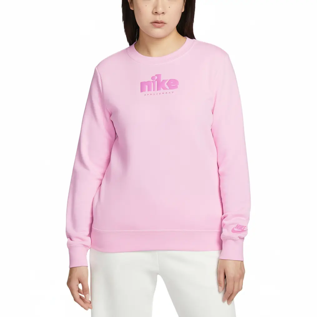 

Nike Свитшот женский розовый с круглым вырезом Moderate