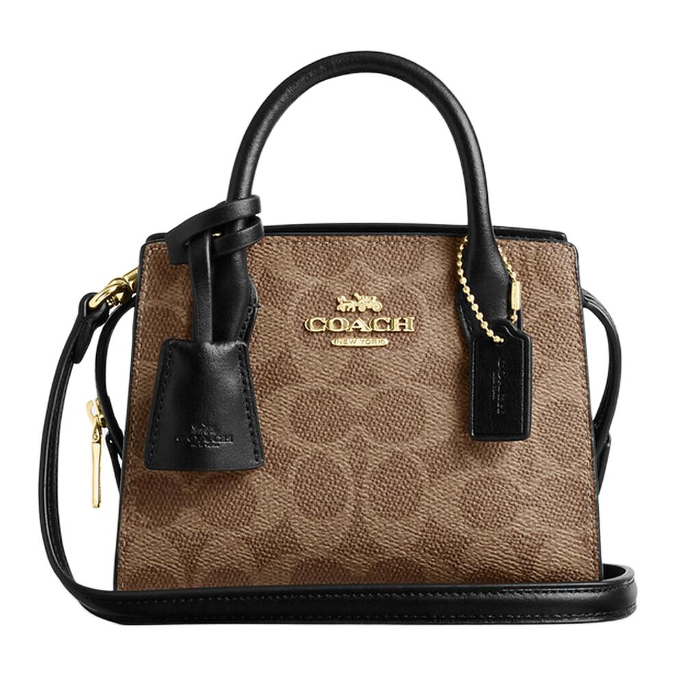 

COACH Миниатюрная женская сумка через плечо из лакированного холста